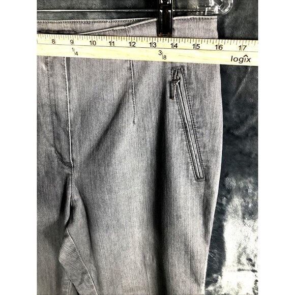 Jacky Vanilia Becky Gray Denim Trouser Pants Size 14 With Zip Pockets - Picture 6 of 16